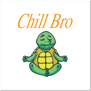 Chilling green Turtle bro Posters and Art